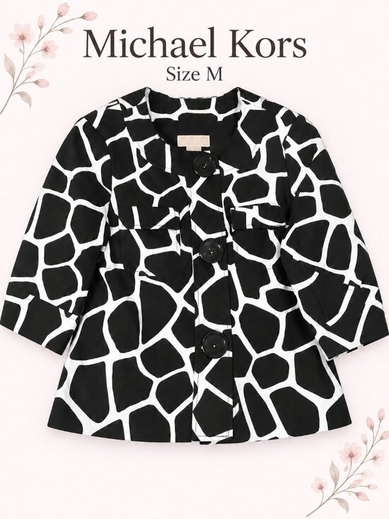 Michael Kors Jackets & Blazers - Michael Kors Black & White Geometric Jacket Size M